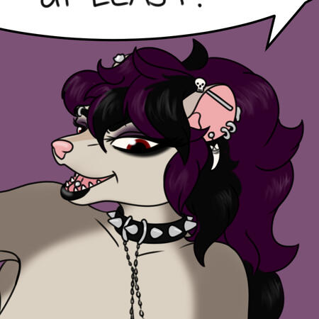 Kaki- The bust of a Virginia opossum with a punk/goth appearance.